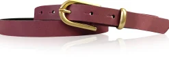 PALERMO schmaler 2 cm Damen Ledergürtel mit goldener Gürtelschnalle & Schlaufe