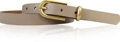 PALERMO schmaler 2 cm Damen Ledergürtel mit goldener Gürtelschnalle & Schlaufe
