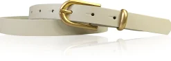 PALERMO schmaler 2 cm Damen Ledergürtel mit goldener Gürtelschnalle & Schlaufe