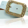 PALMA: Damen Ledergürtel 4 cm mit goldener Strass Gürtelschnalle