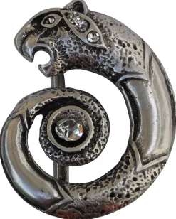 PANTHER II Gürtelschnalle Panther, opulente Verzierung, 4 cm silber, Damen