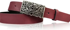 PARKSIDE dekorativer Damen Ledergürtel 3 cm, echt Ledergürtel, floraler Gürtelschnalle
