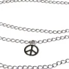 PEACE: Kettengürtel mit schönen peace Anhängern, verstellbar