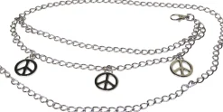 PEACE: Kettengürtel mit schönen peace Anhängern, verstellbar