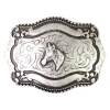 Pferdekopf Gürtelschnalle silber, Westernschnalle, 4 cm