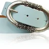 PIACENCA: Damen Ledergürtel 3,6 cm mit ovaler Gürtelschnalle und Arabesken