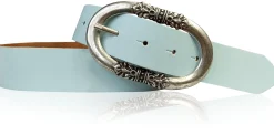 PIACENCA: Damen Ledergürtel 3,6 cm mit ovaler Gürtelschnalle und Arabesken