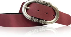 PIACENCA: Damen Ledergürtel 3,6 cm mit ovaler Gürtelschnalle und Arabesken