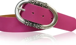 PIACENCA: Damen Ledergürtel 3,6 cm mit ovaler Gürtelschnalle und Arabesken