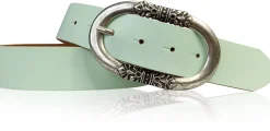 PIACENCA: Damen Ledergürtel 3,6 cm mit ovaler Gürtelschnalle und Arabesken