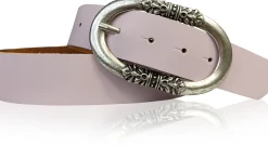 PIACENCA: Damen Ledergürtel 3,6 cm mit ovaler Gürtelschnalle und Arabesken