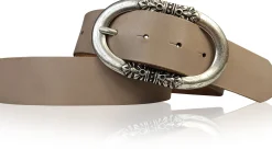 PIACENCA: Damen Ledergürtel 3,6 cm mit ovaler Gürtelschnalle und Arabesken
