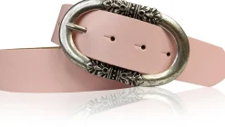 PIACENCA: Damen Ledergürtel 3,6 cm mit ovaler Gürtelschnalle und Arabesken
