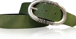 PIACENCA: Damen Ledergürtel 3,6 cm mit ovaler Gürtelschnalle und Arabesken