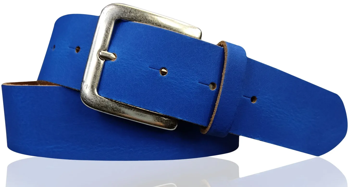 PISA: dezenter basic Gürtel 4 cm aus echtem Leder mit silberner Gürtelschnalle