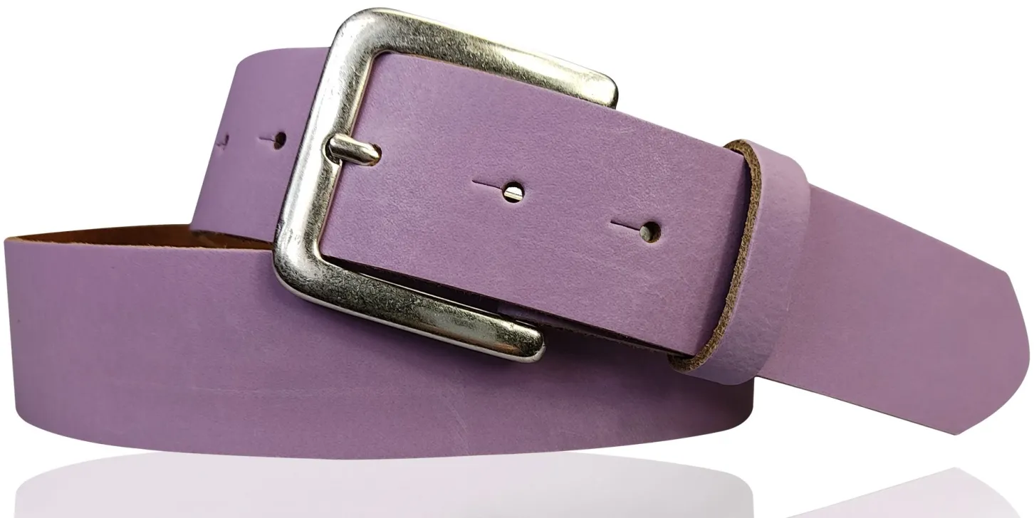 PISA: dezenter basic Gürtel 4 cm aus echtem Leder mit silberner Gürtelschnalle