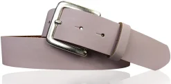 PISA: dezenter basic Gürtel 4 cm aus echtem Leder mit silberner Gürtelschnalle