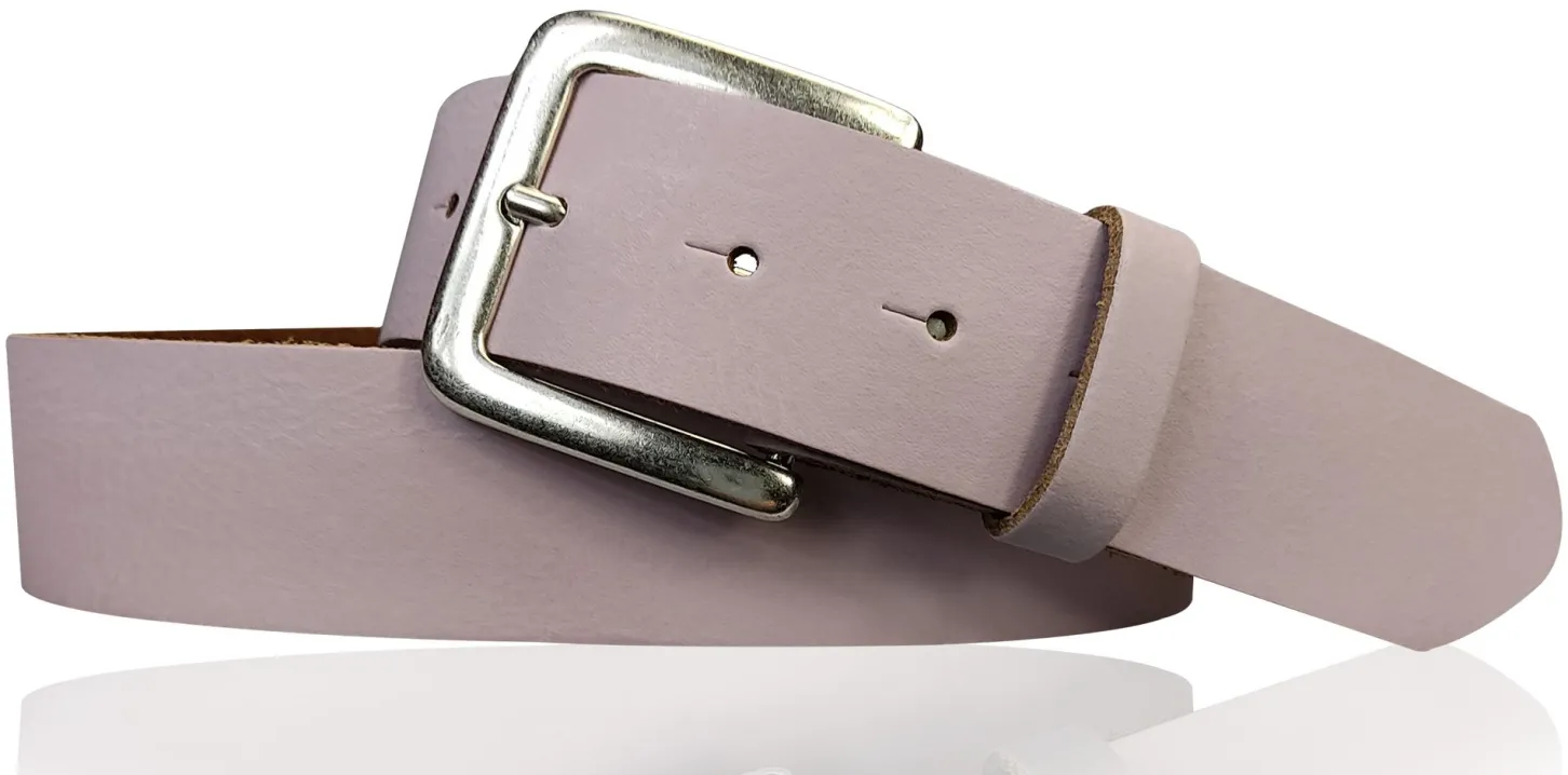 PISA: dezenter basic Gürtel 4 cm aus echtem Leder mit silberner Gürtelschnalle
