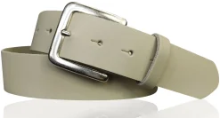 PISA: dezenter basic Gürtel 4 cm aus echtem Leder mit silberner Gürtelschnalle