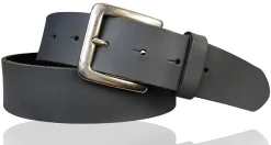 PISA: dezenter basic Gürtel 4 cm aus echtem Leder mit silberner Gürtelschnalle