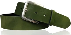 PISA: dezenter basic Gürtel 4 cm aus echtem Leder mit silberner Gürtelschnalle
