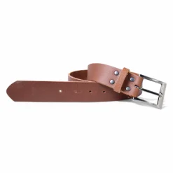 PREMIUM-Gürtel, Herren, Dickleder, brünierte Schnalle, 4 Stahlnieten, langlebig