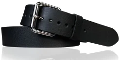 Robuster Arbeitsgürtel aus dickem Leder, Stahl Rollschnalle, multiple Lochung für Flexibilität, 4 cm