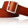 Robuster, breiter Herrengürtel 4,7cm, dickes Vollrindleder, Militärleder