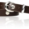 ROCK STAR Kindergürtel Gürtelschnalle und Schlaufe silber, echtes Leder durchgenietet, 2 cm breit