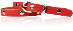 ROCK STAR Kindergürtel Gürtelschnalle und Schlaufe silber, echtes Leder durchgenietet, 2 cm breit