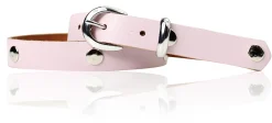 ROCK STAR Kindergürtel Gürtelschnalle und Schlaufe silber, echtes Leder durchgenietet, 2 cm breit
