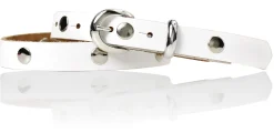 ROCK STAR Kindergürtel Gürtelschnalle und Schlaufe silber, echtes Leder durchgenietet, 2 cm breit