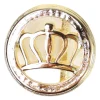 Runde Gürtelschnalle mit Krone in gold für Damen 3 cm