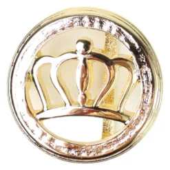 Runde Gürtelschnalle mit Krone in gold für Damen 3 cm