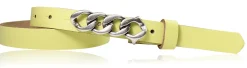 SAINT-TROPEZ schmaler Damen Ledergürtel 1,8 cm, Gürtelschnalle im Kettendesign silber