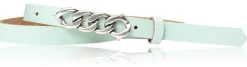 SAINT-TROPEZ schmaler Damen Ledergürtel 1,8 cm, Gürtelschnalle im Kettendesign silber