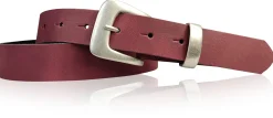 SALERNO: 3 cm Damen Ledergürtel mit passender Schlaufe in mattsilber
