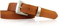 SALERNO: 3 cm Damen Ledergürtel mit passender Schlaufe in mattsilber