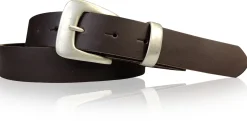 SALERNO: 3 cm Damen Ledergürtel mit passender Schlaufe in mattsilber