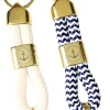 Schlüsselanhänger mit softem Seil, Anker und Muschel Anhänger, gold