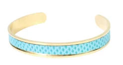 schmaler Armreif aus Fischleder, Edelstahl, tolle Farben, gold