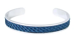 schmaler Armreif aus Fischleder, Edelstahl, tolle Farben, silber