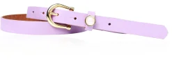 Schmaler Damen Ledergürtel 2,2 cm mit vergoldeter Hufeisen Gürtelschnalle, Zier Perle
