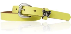 SCHMETTERLING süßer Kindergürtel mit silberner Schmetterling Niete, plastikfrei, 2 cm schmal