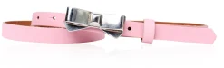 Süßer Damen Ledergürtel 1,5 cm, Gürtelschnalle Schleife silber, echt Leder