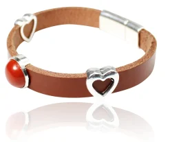 süßes Lederarmband für Damen mit silbernen Zierteilen, tolle Farben