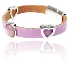 süßes Lederarmband für Damen mit silbernen Zierteilen, tolle Farben