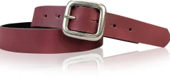 SIENA: basic Jeansgürtel 3 cm mit quadratischer silberner Gürtelschnalle, echt Ledergürtel