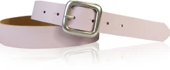 SIENA: basic Jeansgürtel 3 cm mit quadratischer silberner Gürtelschnalle, echt Ledergürtel