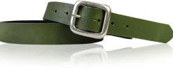 SIENA: basic Jeansgürtel 3 cm mit quadratischer silberner Gürtelschnalle, echt Ledergürtel